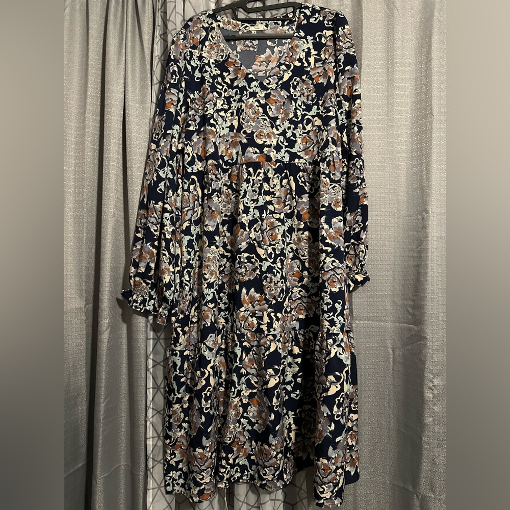 Navy Paisley/ floral dress
